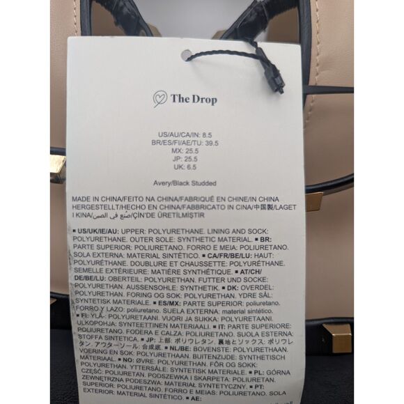 👠 The Drop 8.5 Avery Square Toe Two Strap Studded High Heel NEW - Picture 8 of 8